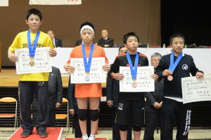 【写真集】ＪＯＣ杯・カデット／男子フリースタイル表彰式