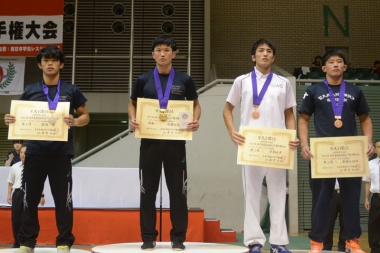 【写真集】2017年全日本学生選手権／表彰式（男子グレコローマン）