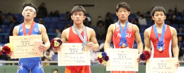 【写真集】2018年全日本選手権／表彰式（男子グレコローマン）