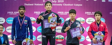 【写真集】2019年アジア・ジュニア選手権／男子フリースタイル57kg級優勝・竹下雄登（日体大）