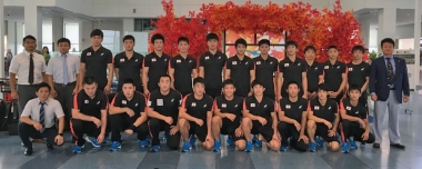 高校選抜チームが韓国へ向けて出発…2019年日韓競技力向上スポーツ交流事業