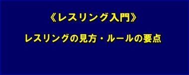 《レスリング入門》レスリングの見方・ルールの要点