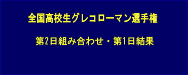 2021年全国高校生グレコローマン選手権／第1日結果