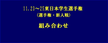 11.23～25東日本学生選手権（選手権・新人戦）／組み合わせ