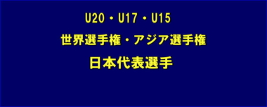 8.15～21 U20世界選手権（ブルガリア・ソフィア）／日本代表選手