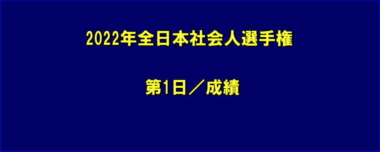 2022年全日本社会人選手権・第1日／成績