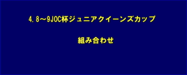 4.8～9JOC杯ジュニアクイーンズカップ／組み合わせ