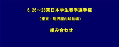 6.26～28東日本学生選手権（東京・駒沢屋内球技場）／組み合わせ