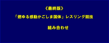 《最終版》「燃ゆる感動かごしま国体」レスリング競技／組み合わせ