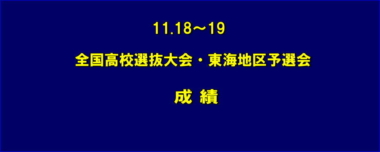 11.18～19全国高校選抜大会・東海地区予選会／成績