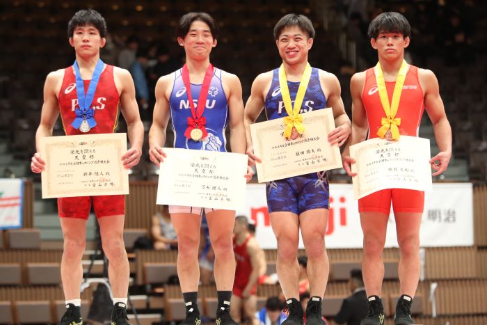 【写真集】2023年天皇杯全日本選手権／男子フリースタイル・表彰式