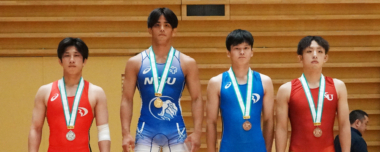 【写真集】2024年東日本学生選手権（春季）／男子グレコローマン表彰式（一部決勝戦）