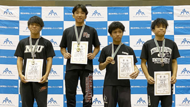 【写真集】2025年西日本学生選手権・表彰式（男子グレコローマン）