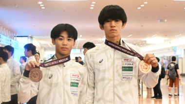 U15アジア選手権（キルギス）出場の男子グレコローマン・チームが帰国