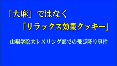 「大麻」ではなく「リラックス効果クッキー」…山梨学院大レスリング部での飛び降り事件