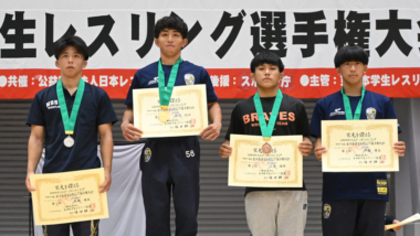 【写真集】2025年全日本学生選手権／表彰式・男子グレコローマン