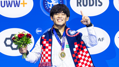 【写真集】2025年世界選手権／男子フリースタイル70kg級・青柳善の輔（クリナップ）－決勝・表彰式