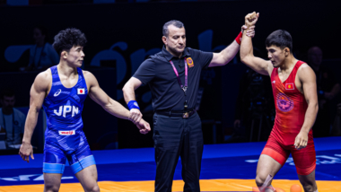 【写真集】2025年世界選手権/男子グレコローマン67kg級・曽我部京太郎(ALSOK)