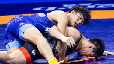 【写真集】2025年世界選手権/男子グレコローマン82kg級・吉田泰造(日体大)-3位決定戦・表彰式