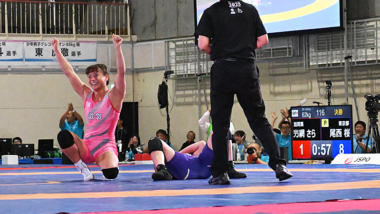地元の屶網さら（滋賀・KeePer技研）が世界女王にフォール勝ち…2025年国民スポーツ大会・第2日（女子）