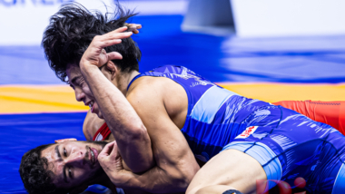 【写真集】2025年世界選手権/男子グレコローマン63kg級・中村真翔(育英大)
