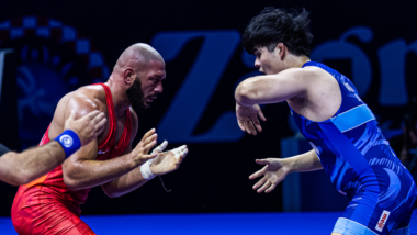 【写真集】2025年世界選手権/男子グレコローマン97kg級・仲里優力(松尾建設)