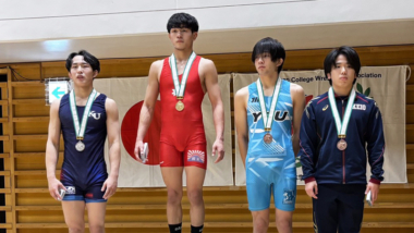 【写真集】2025年東日本学生選手権（秋季）／表彰式（男子グレコローマン）