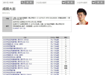 《再掲載》選手データベースをスタートします