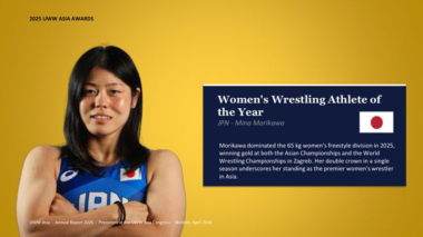 森川美和（ALSOK）がUWWアジアの2025年「アスリート・オブ・ザ・イヤー」（最優秀選手賞）を受賞